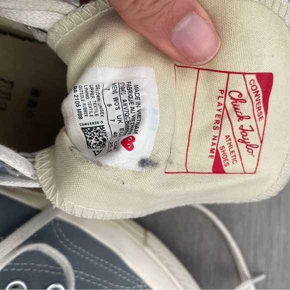 Converse Commes des Garçon Play High tops grey size 9 women’s - Picture 5 of 12